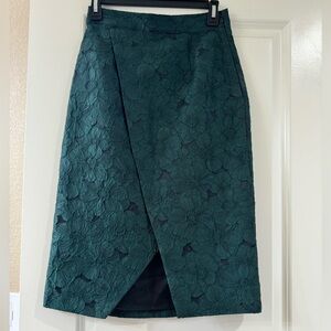 Anthropologie Green Lacy Pencil Skirt by Paper Crown, SZ 4